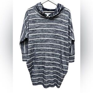 Market & Spruce Stitch Fix Women's Striped Hoodie Sweater Stretch Dolman Sz L